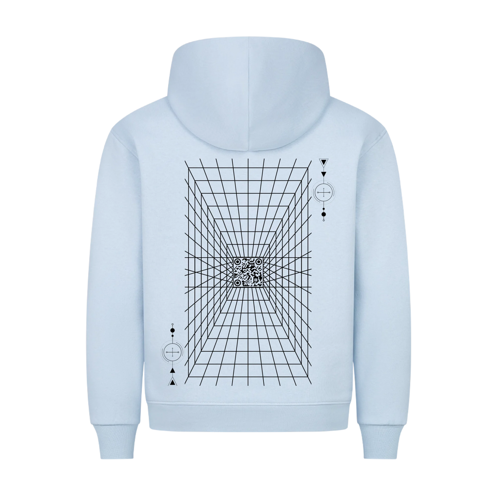 HigherBlanks Premium Hoodie Blue Back