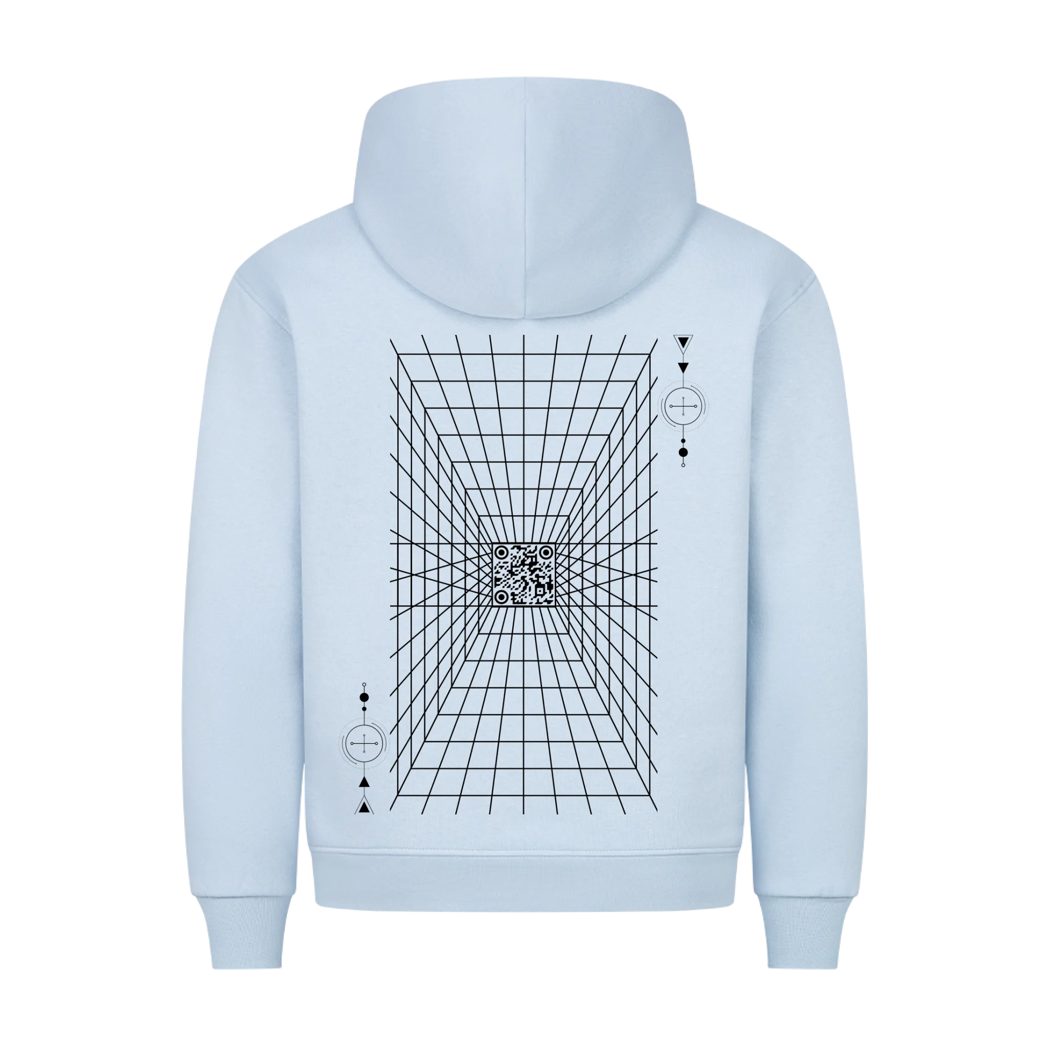 HigherBlanks Premium Hoodie Blue Back