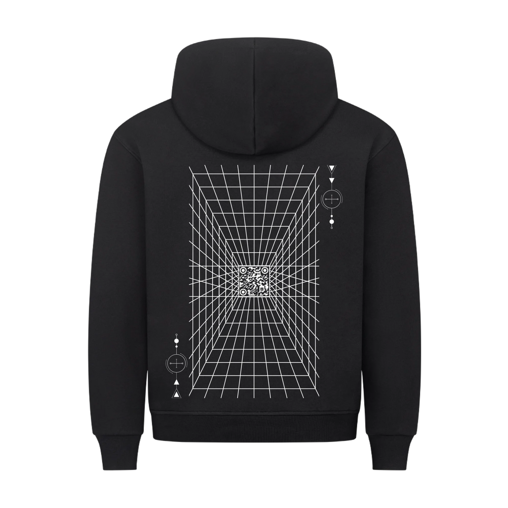 HigherBlanks Premium Hoodie Black back 