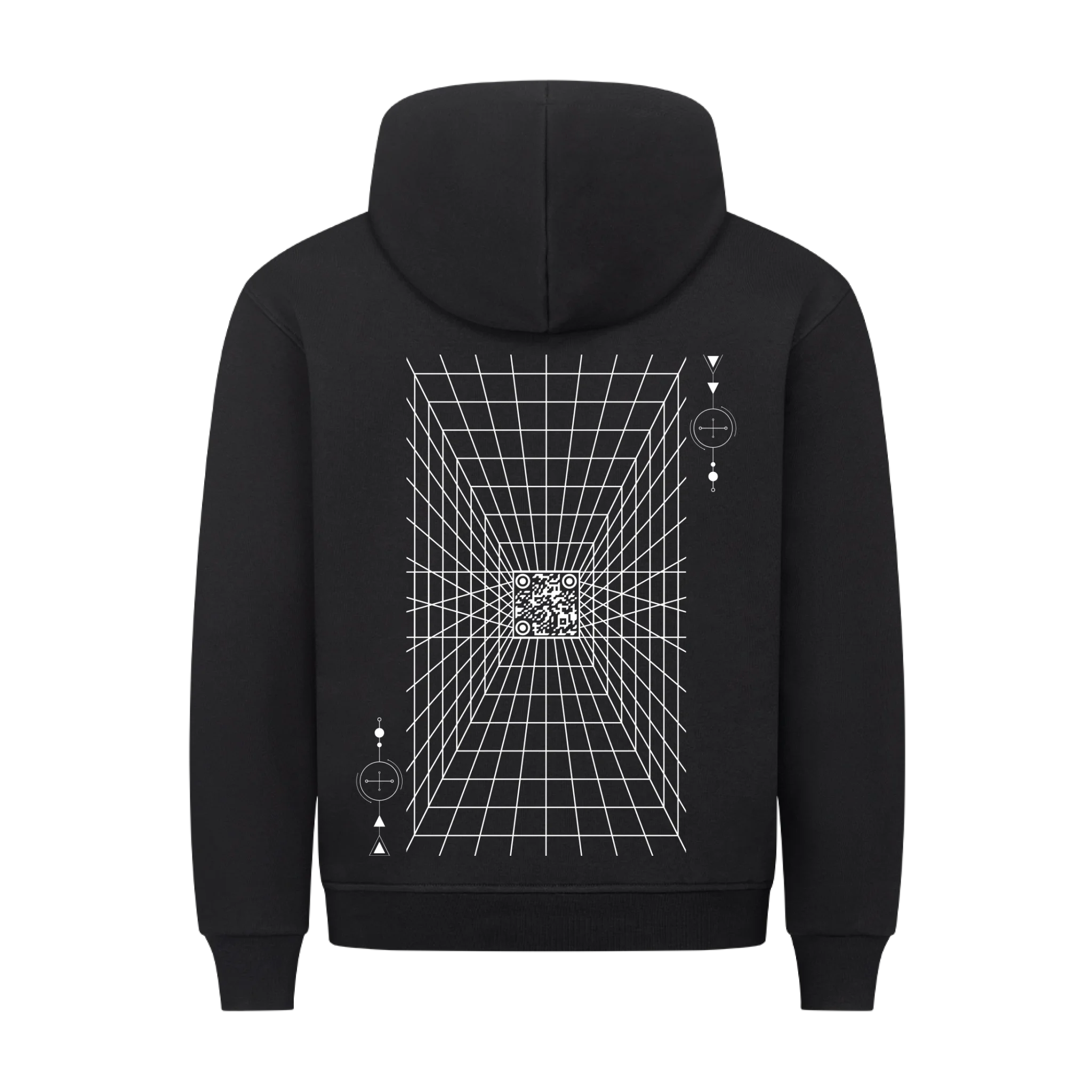HigherBlanks Premium Hoodie Black back 