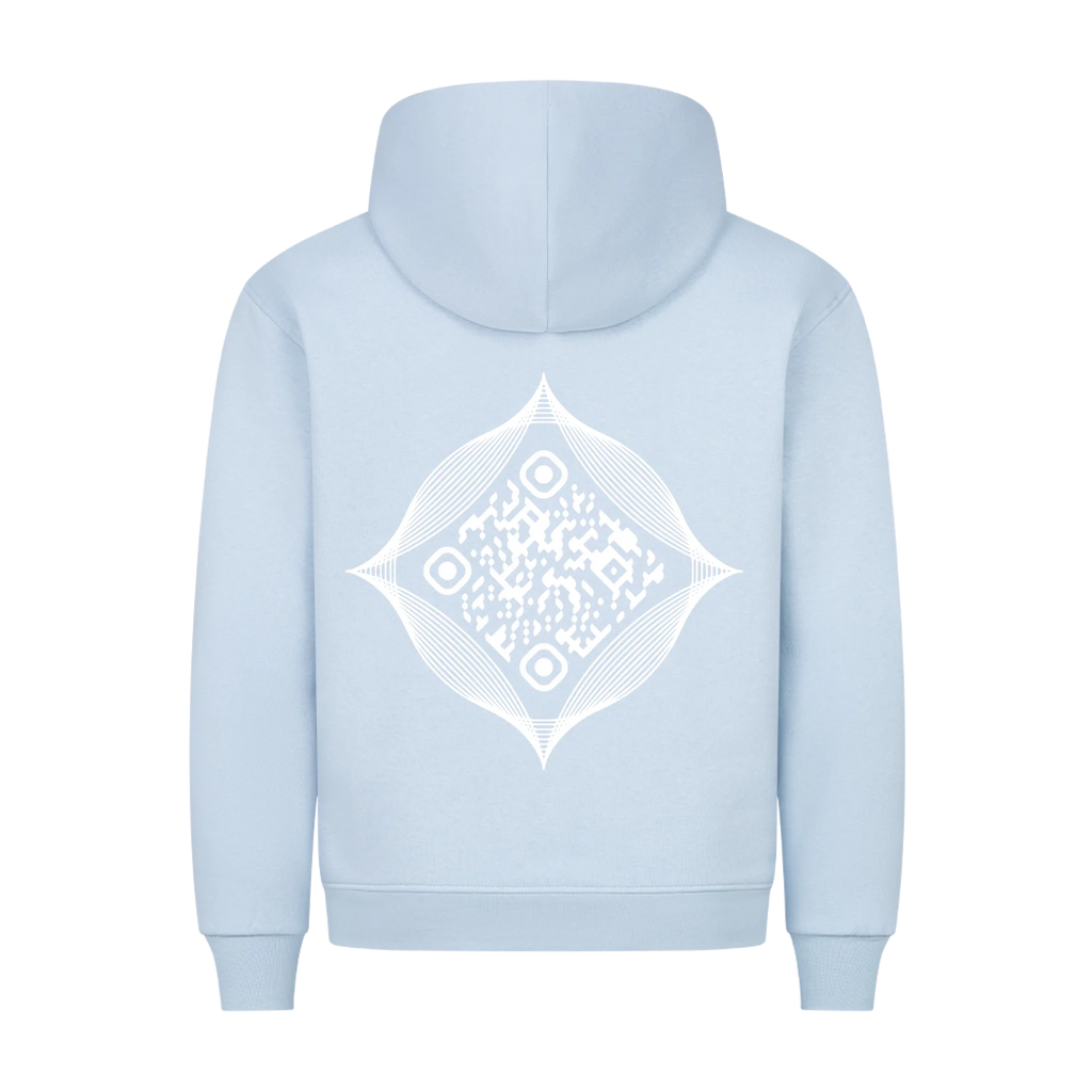 HigherBlanks Premium Hoodie Blue Back