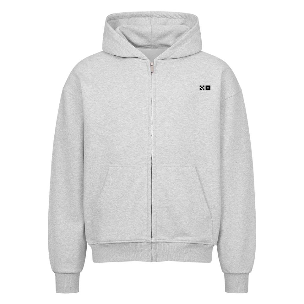Oversized Zipper Grey Front