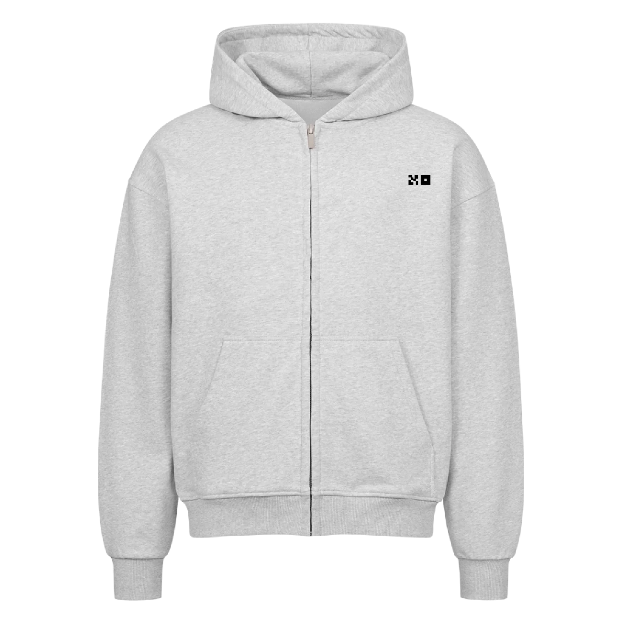 Oversized Zipper Grey Front