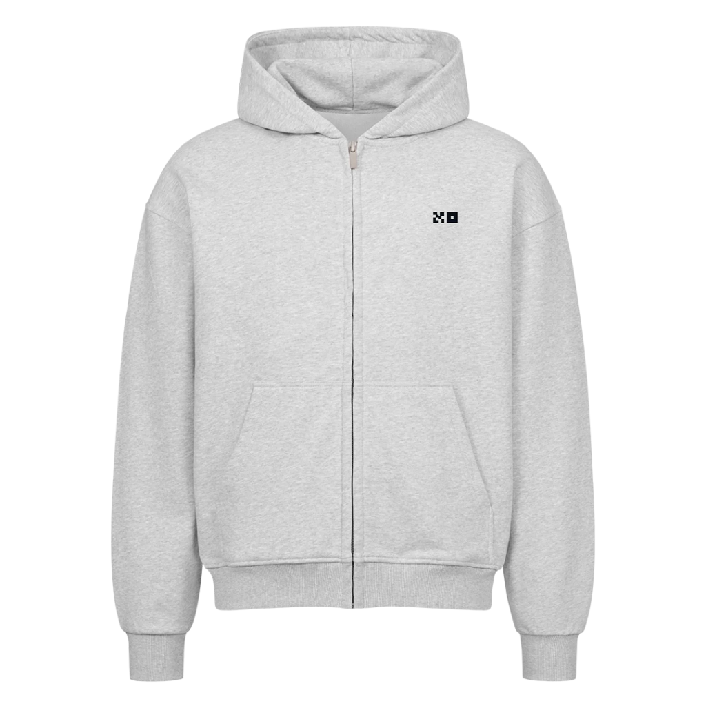 Oversized Zipper Grey Front
