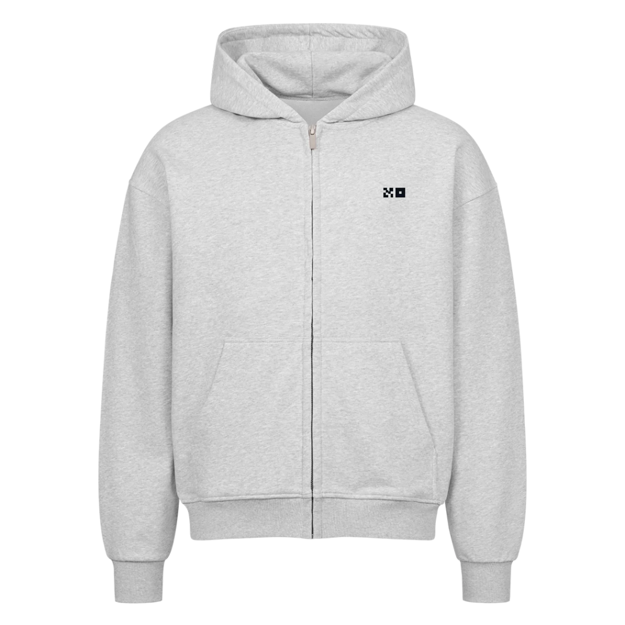 Oversized Zipper Grey Front