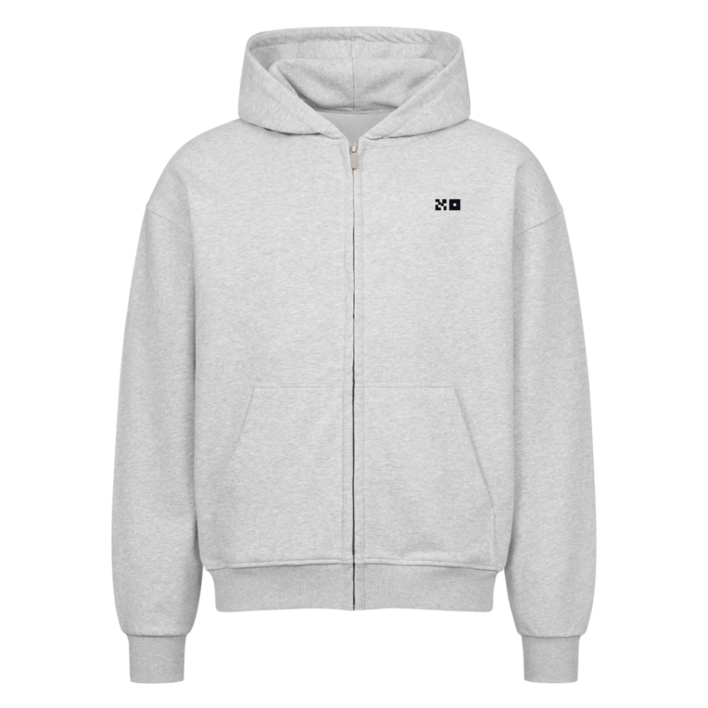 Oversized Zipper Grey Front