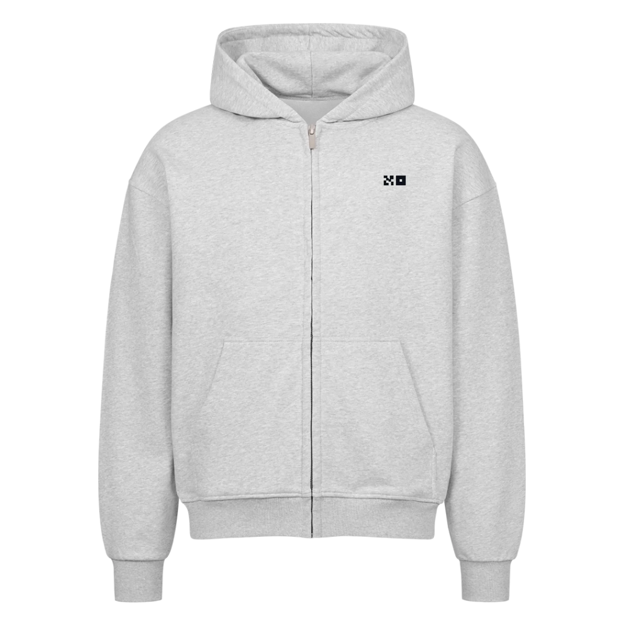 Oversized Zipper Grey Front